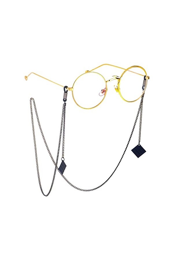 SEJAS Longe de Lunettes Chaînes de Lunettes for Femmes Chaînes de Masque en métal avec Pendentif Noir Cordon de Lunettes de M