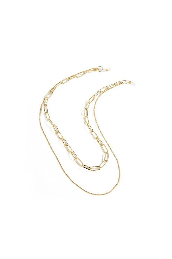 KEIOMI Chaînes de Lunettes Longe de Lunettes for Femmes Double chaîne Anti-Perte de Lunettes Cordon de Lunettes élégant