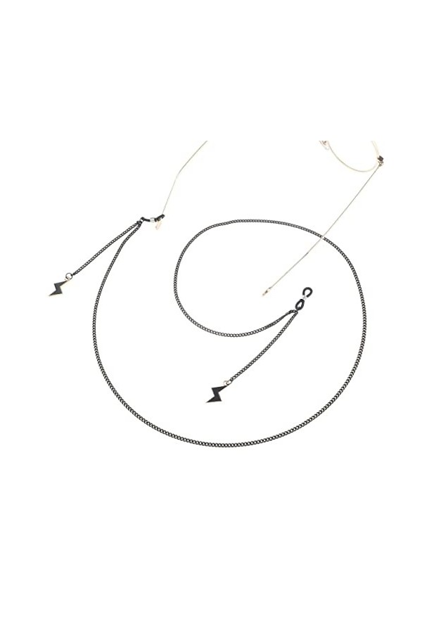 HOOENG Lanyard Lunettes Chaînes for Femmes Noir Lightning Pendentif Masque Chaînes Élégant Lunettes De Retenue Lunettes Cordo