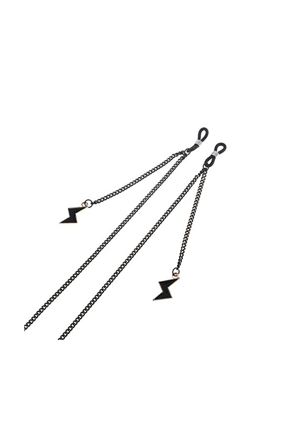 HOOENG Lanyard Lunettes Chaînes for Femmes Noir Lightning Pendentif Masque Chaînes Élégant Lunettes De Retenue Lunettes Cordo