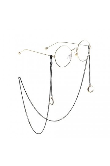 DJLORD Chaînes de Lunettes Longe de Lunettes for Femmes Pendentif de Lune Noire Chaînes de Masque Cordon de Lunettes de Mode
