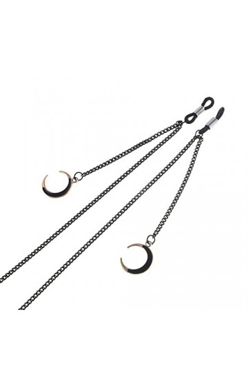 DJLORD Chaînes de Lunettes Longe de Lunettes for Femmes Pendentif de Lune Noire Chaînes de Masque Cordon de Lunettes de Mode