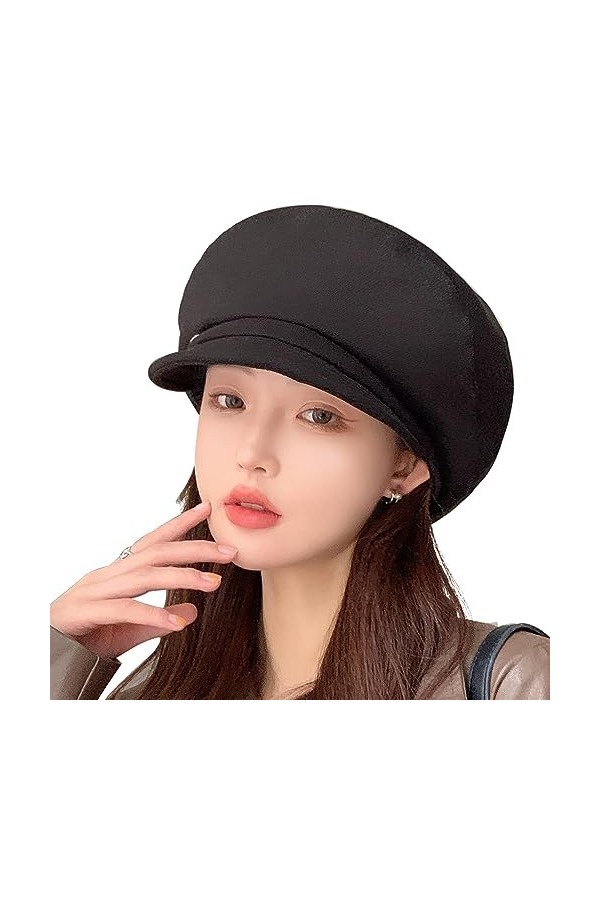 WANYIG Béret pour femme - Style rétro japonais - Béret en coton - Chapeau de peintre - Confortable et chaud - Pour le printem