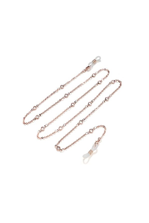 ENLLY Chaînes Sangle De Lunettes for Femmes Zircon Chaîne Anti-Perte De Cou Élégant Lunettes Cordon Color : Rose Gold, Size 
