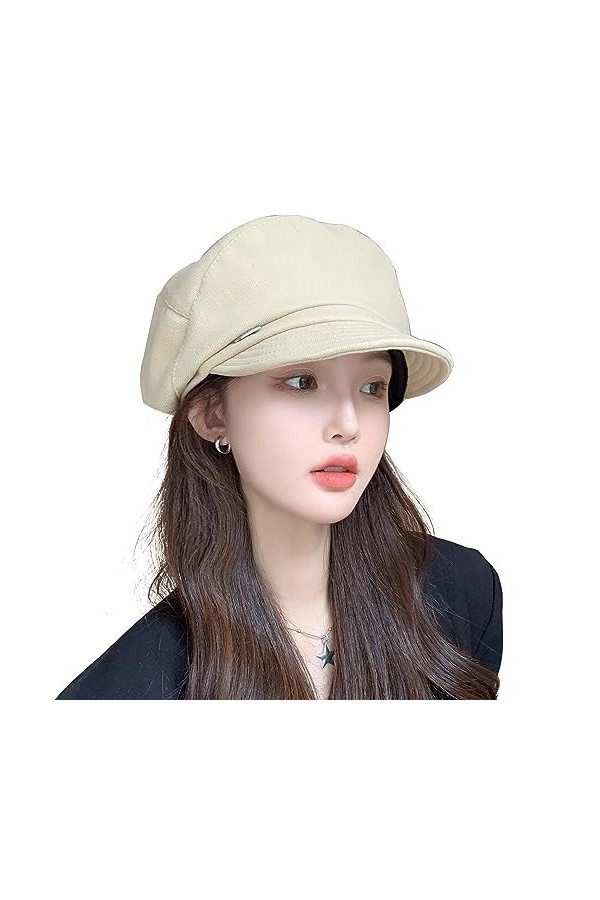WANYIG Béret pour femme - Style rétro japonais - Béret en coton - Chapeau de peintre - Confortable et chaud - Pour le printem