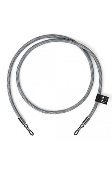 ZhinkArts Sunglass Strap - Accessoire pour Lunettes de Soleil - Chaîne de Lunettes de Lecture - Gris - Embout Gris