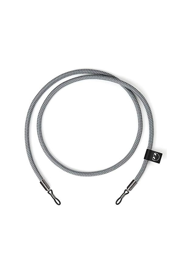 ZhinkArts Sunglass Strap - Accessoire pour Lunettes de Soleil - Chaîne de Lunettes de Lecture - Gris - Embout Gris