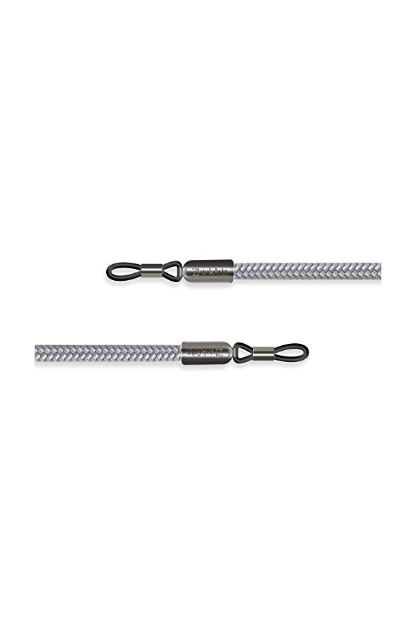 ZhinkArts Sunglass Strap - Accessoire pour Lunettes de Soleil - Chaîne de Lunettes de Lecture - Gris - Embout Gris