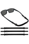 UoQo Lot de 3 sangles de lunettes réglables antidérapantes en silicone élastique pour lunettes de soleil - Sans queue - Cordo