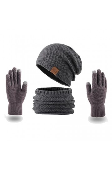 SEEKWISH Chapeau Écharpe Gants Ensemble de Hiver Homme Femme Polaire Doublé Chaud Tricot