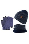SEEKWISH Chapeau Écharpe Gants Ensemble de Hiver Homme Femme Polaire Doublé Chaud Tricot