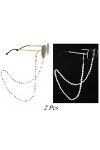Bohend Mode Chaîne de lunettes de soleil Paquet de 2 perle Chaîne de masque facial Femmes Perles Pour lunettes de soleil et m
