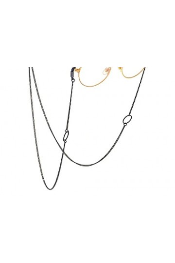 HOOENG Sangle Lunettes chaînes for Femmes Anneau Noir métal Masque chaînes Mode Lunettes Cordon Lunettes de Soleil Sangles