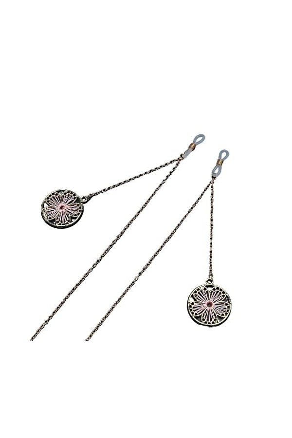 HOOENG Longe de Lunettes chaînes de Lunettes for Femmes Rose tressé Accessoire en Forme de Fleur Cordon de Lunettes élégant S