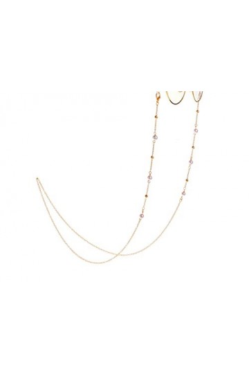 HOOENG Chaînes de Lunettes de Lunettes for Femmes Collier en métal avec Crochets doreille antidérapants et chaîne en Silicon