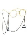 Gyrosphere Chaînes de Lunettes Sangle de Lunettes for Femmes Pendentif Triangle Noir Chaînes de Masque Cordon de Lunettes élé