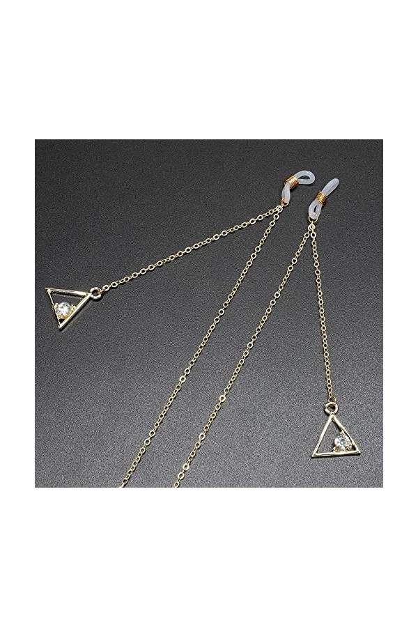 ORLTL chaîne de Lunettes Longe Lunettes chaînes for Femmes métal Triangle Pendentif Cou chaîne Mode Lunettes Cordon Beau, Non