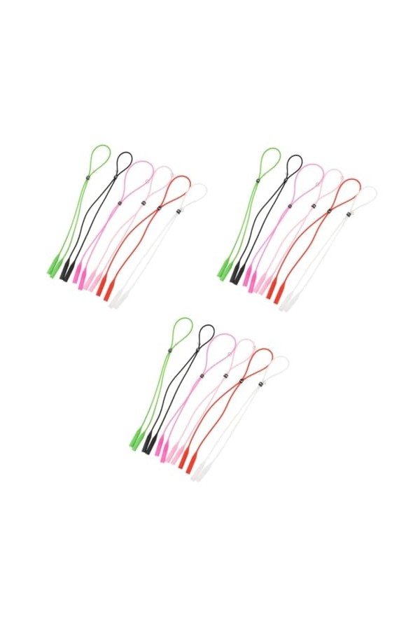 Mikikit 6 Pièces Lunettes Accessoires Coloré Silicone Lunettes Sangle Antidérapant Sport Lunettes Corde Silicone Alphabet Bou