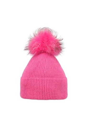 QUEEN HELENA Chapeau dhiver avec PON PON Casquette Chaud Casual Femme CP304, Roses., Taille Unique