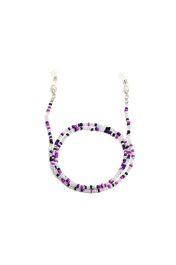 HczIon Chaîne Lunettes 2 Morceaux De Perles Lunettes Chaîne Anti Perte Cordon Couleur Perle Lunettes De Soleil Chaîne Lunette