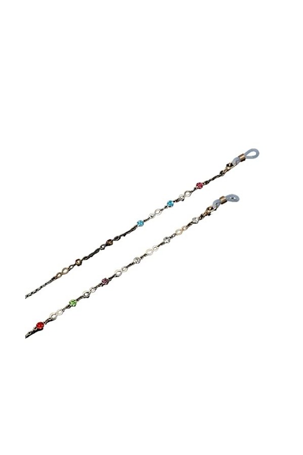 HOOENG Sangle Lunettes chaînes for Femmes coloré Strass Cou chaîne rétro élégant Lunettes retenue Lunettes Cordon