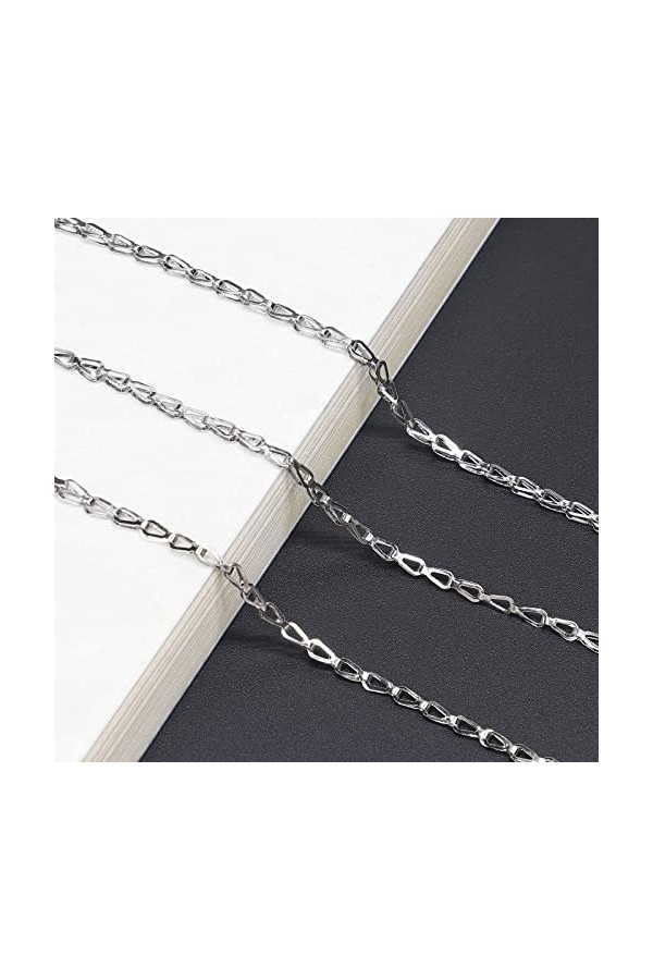 OMNIOF Longe de Lunettes Sangle de Lunettes for Femmes chaînes de Masque en Acier Inoxydable Anti-Perte Cordon de Lunettes él