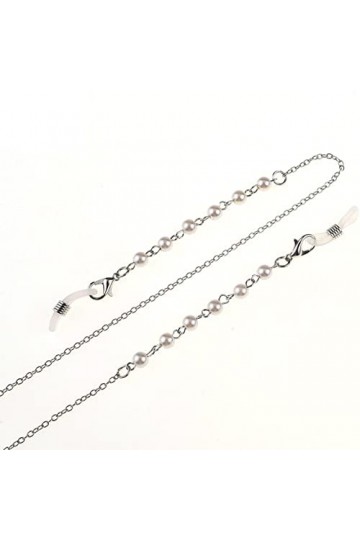 ENLLY Chaînes de Lunettes de Longe for Femmes chaîne de Cou de Perles Cordon de Lunettes de Mode Anti-Perte Color : Argent, 
