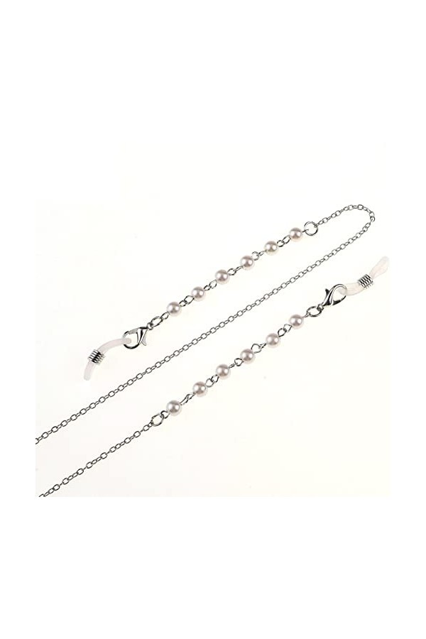ENLLY Chaînes de Lunettes de Longe for Femmes chaîne de Cou de Perles Cordon de Lunettes de Mode Anti-Perte Color : Argent, 