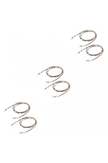 SOIMISS 6 Pcs Lunettes Un Cou Lecture Lunettes De Retenue Cordons Accidentels Titulaires Verre Fait À La Main Mais Chaînes De