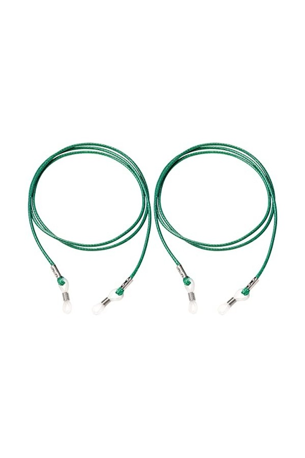 Cozylkx Chaîne De Lunettes en Cordon De Cire De 70 Cm avec Extrémités en Caoutchouc, 2 Pièces Antidérapantes pour Lunettes De