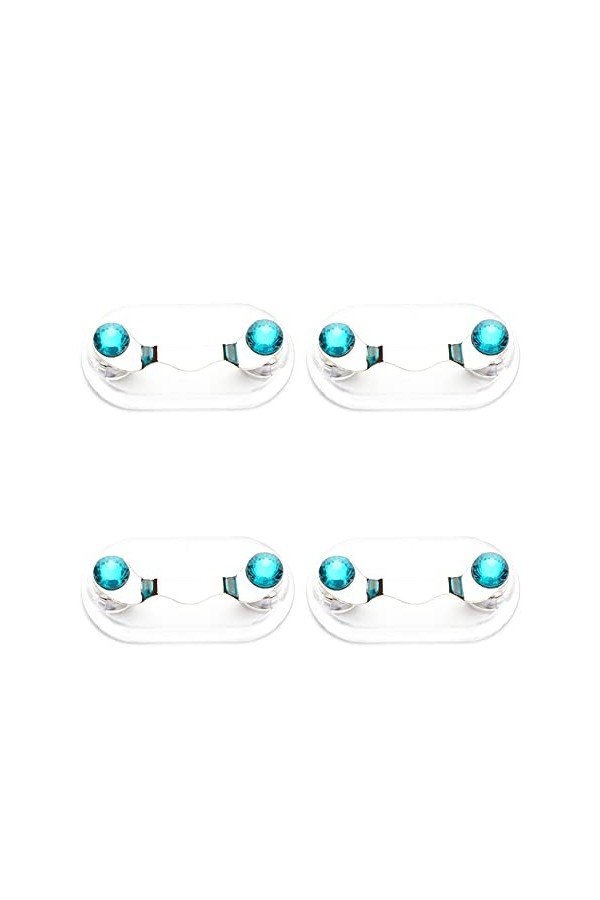 Lot de 4 porte-lunettes magnétiques en acier inoxydable avec cristaux et perles 12 couleurs, Vert 1, taille unique