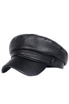 RDWESZOD Casquette Newsboy tendance pour femme - En cuir synthétique - Avec visière plate - Pour lautomne et le printemps et
