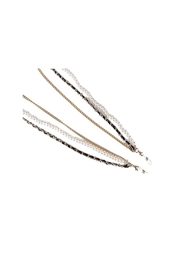 ENLLY Lunettes Sangle Lunettes chaînes for Femmes Anti-Perte Multifonction Triple chaîne Mode Lunettes Cordon Color : Triple