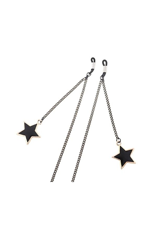 Gyrosphere Longe Lunettes chaînes for Femmes Noir étoile Pendentif Lunettes retenue Mode Titulaire chaînes Lunettes Cordon