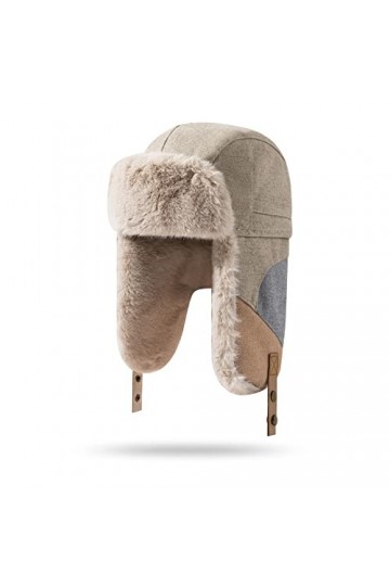 CLAPE Casquette Hiver avec Cache Oreilles Chapka Fausse Fourrure Chapeau de Trappeur Classique Ushanka Hat Chapeau de Chasse 