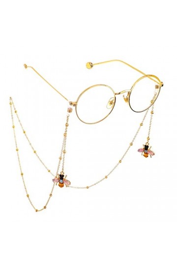 Gyrosphere Lunettes Sangle Lunettes chaînes for Femmes Cristal Abeille Pendentif Lunettes retenue Mode Lunettes retenue Lunet