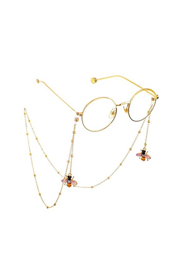 Gyrosphere Lunettes Sangle Lunettes chaînes for Femmes Cristal Abeille Pendentif Lunettes retenue Mode Lunettes retenue Lunet