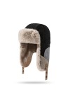CLAPE Casquette Hiver avec Cache Oreilles Chapka Fausse Fourrure Chapeau de Trappeur Classique Ushanka Hat Chapeau de Chasse 