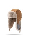 CLAPE Casquette Hiver avec Cache Oreilles Chapka Fausse Fourrure Chapeau de Trappeur Classique Ushanka Hat Chapeau de Chasse 