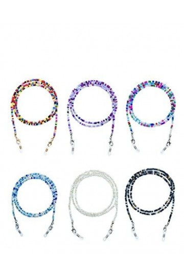 DAVBIR Sangle de lunettes chaînes de lunettes pour femmes verre perlé Anti-perte Simple mode lunettes de soleil sangles Colo