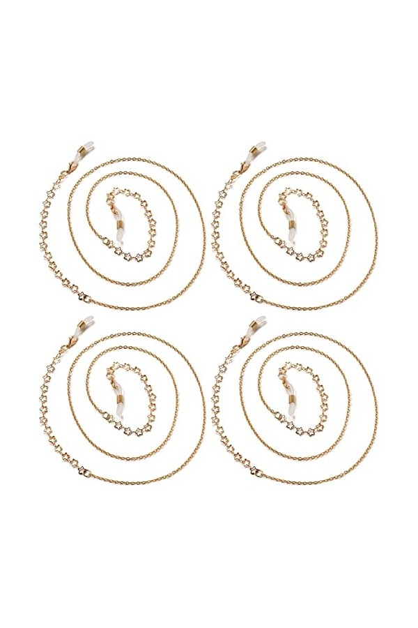 KUVIEZ Chaîne de lunettes antidérapante, chaîne de lunettes rétro, chaînes de support de lunettes en métal for femmes, petite