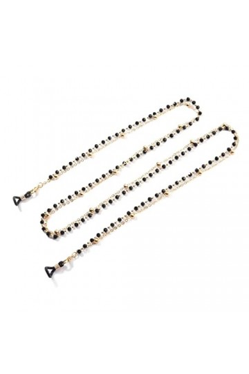 HOOENG Sangle de Lunettes Lunettes chaînes for Femmes Double Couche Anti-dérapant Masque Facial Longe élégant Lunettes chaîne