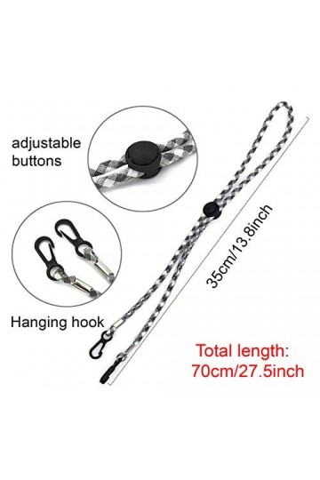 JAHEMU Cordon Lunette Sport Chaîne de Lunettes Réglable Lanière de Masque Enfant Lunettes de Soleil Sangle pour Prévention de