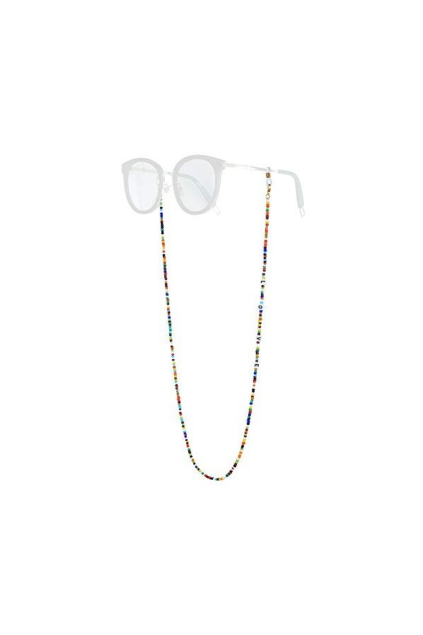 KELITCH Femmes Lunettes De Soleil Chaînes Collier Masque Collier Lunettes De Perles Chaînes Boho Lunettes De Soleil Collier C