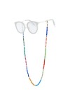 KELITCH Femmes Lunettes De Soleil Chaînes Collier Masque Collier Lunettes De Perles Chaînes Boho Lunettes De Soleil Collier C