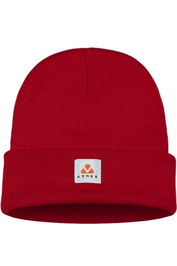 ATNKE Tricot Bonnet Chapeaux Extensible Doux Chaud Quotidien Hiver Menotté Casquette Crâne Cadeaux pour Hommes et Femmes/Red