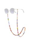 C·QUAN CHI Lunettes de vue multicolores avec perles Collier chaîne Lunettes Collier chaîne Chaîne Lunettes décoratives Chaîne