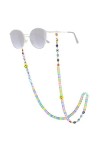 C·QUAN CHI Lunettes de vue multicolores avec perles Collier chaîne Lunettes Collier chaîne Chaîne Lunettes décoratives Chaîne