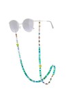 KELITCH Heishi Lunettes Perlées Chaîne Cordons Chaîne Smiley Lunettes De Soleil Chaîne Porte-Lunettes Sangle Cordons De Reten