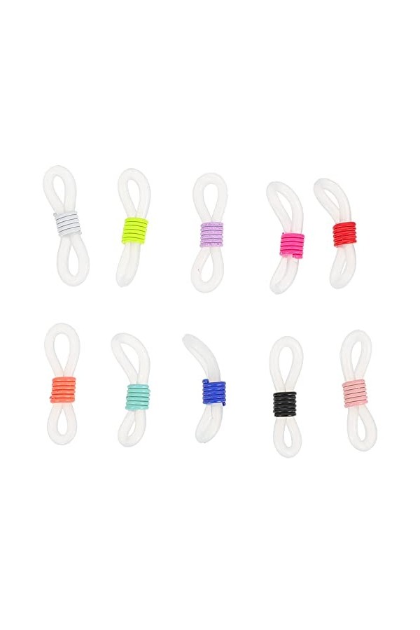 VALICLUD 50 pièces de chaîne de lunettes connecteurs de maintien antidérapants chaîne de lunettes bouchon en caoutchouc anti-
